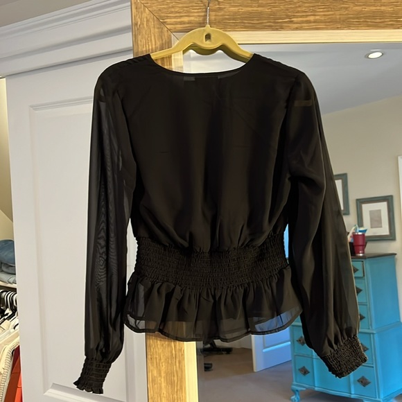 Black v neck blouse - Picture 3 of 3